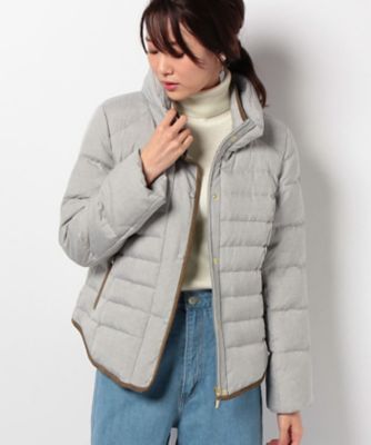 ＜CARA O CRUZ＞ フード収納ショートダウンジャケット ライトグレー 【三越・伊勢丹/公式】