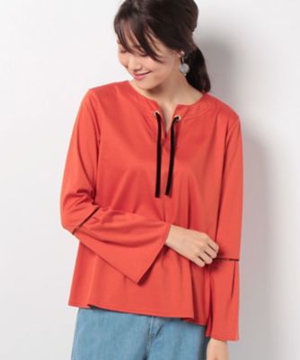 ＜CARA O CRUZ＞ フォークロアカットソー オレンジ 【三越・伊勢丹/公式】