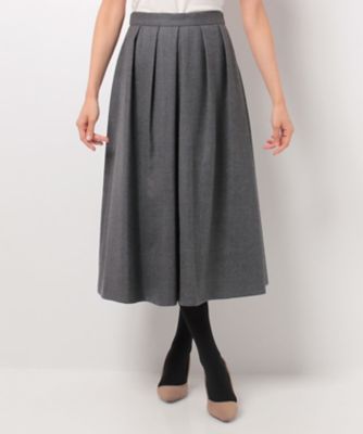 ＜CARA O CRUZ＞ ロングフレアースカート グレー 【三越・伊勢丹/公式】