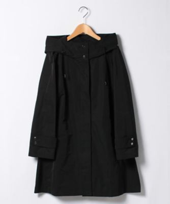 ＜レリアン プラスハウス＞ 大きいサイズ フード付ワンカラーコート クロ 【三越・伊勢丹/公式】