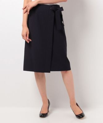 ＜レリアン/Leilian＞ ラップ風スカート ネービーブルー 【三越・伊勢丹/公式】