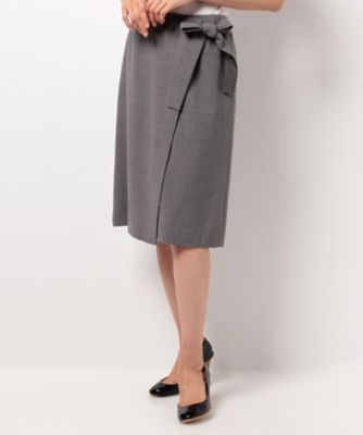 ＜レリアン/Leilian＞ ラップ風スカート ライトグレー 【三越・伊勢丹/公式】