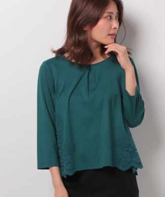 ＜レリアン/Leilian＞ レース切替カットソー ミドリ 【三越・伊勢丹/公式】