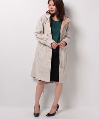 ＜レリアン/Leilian＞ バイカラーフーディコート ベージュ 【三越・伊勢丹/公式】