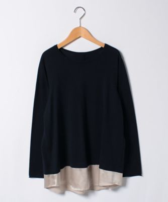 ＜レリアン プラスハウス＞ 大きいサイズ レイヤード風ニット ネービーブルー 【三越・伊勢丹/公式】