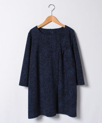 ＜レリアン プラスハウス＞ 大きいサイズ ジャガードチュニック ネービーブルー 【三越・伊勢丹/公式】