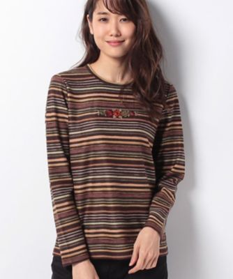 ＜レリアン プラスハウス＞ 大きいサイズ マルチボーダーカットソー オレンジ 【三越・伊勢丹/公式】