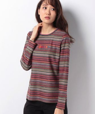 ＜レリアン/Leilian＞ マルチボーダーカットソー アカ 【三越・伊勢丹/公式】