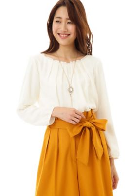 ＜ナチュラル ビューティー/NATURAL BEAUTY＞ ヴィーナスプラチナ梨地ブラウス(0187210013) ホワイト 【三越・伊勢丹/公式】