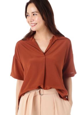 ＜ナチュラル ビューティー/NATURAL BEAUTY＞ [ウォッシャブル]フロールストレッチデシンブラウス(0187210601) ブラウン 【三越・伊勢丹/公式】