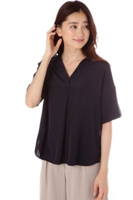 ＜ナチュラル ビューティー/NATURAL BEAUTY＞ [ウォッシャブル]フロールストレッチデシンブラウス(0187210601) ネービー 【三越・伊勢丹/公式】