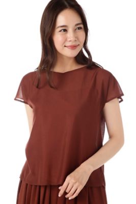 ＜ナチュラル ビューティー/NATURAL BEAUTY＞ [ウォッシャブル]スパンローンブラウス(0187210603) ブラウン 【三越・伊勢丹/公式】