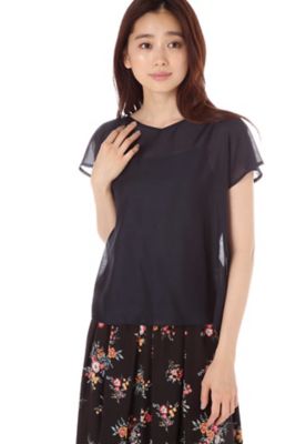 ＜ナチュラル ビューティー/NATURAL BEAUTY＞ [ウォッシャブル]スパンローンブラウス(0187210603) ネービー 【三越・伊勢丹/公式】