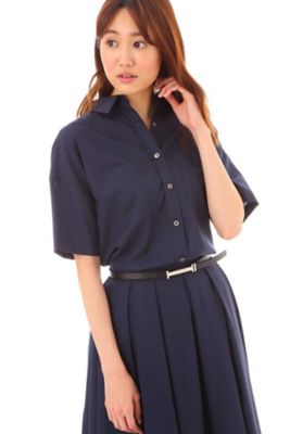 ＜ナチュラル ビューティー/NATURAL BEAUTY＞ リ・フラットテンセルシャツブラウス(0187210701) ネービー 【三越・伊勢丹/公式】