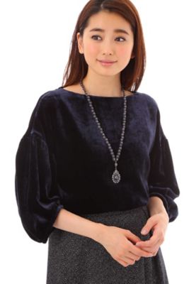 ＜ナチュラル ビューティー/NATURAL BEAUTY＞ ベルベットブラウス(0187210904) ブルー 【三越・伊勢丹/公式】