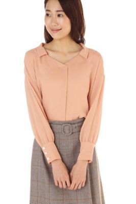 ＜ナチュラル ビューティー/NATURAL BEAUTY＞ パウダーストレッチサテンブラウス(0187210911) ピンク 【三越・伊勢丹/公式】
