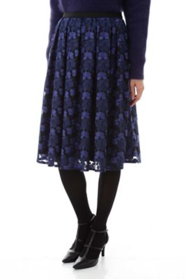＜ナチュラル ビューティー/NATURAL BEAUTY＞ チュール刺繍スカート (0187220014) ブルー 【三越・伊勢丹/公式】