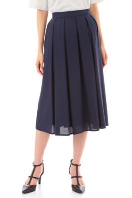 ＜ナチュラル ビューティー/NATURAL BEAUTY＞ リ・フラットテンセル プリーツスカート (0187220701) ネービー 【三越・伊勢丹/公式】