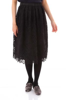＜ナチュラル ビューティー/NATURAL BEAUTY＞ 大花ケミカルレーススカート (0187220919) ブラック 【三越・伊勢丹/公式】