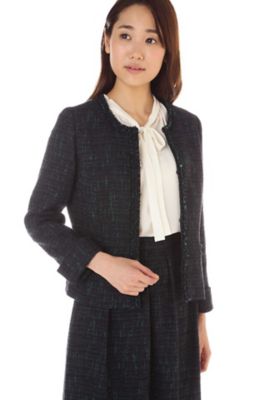＜ナチュラル ビューティー/NATURAL BEAUTY＞ ラメカラミツィードジャケット(0187250006) ネービー 【三越・伊勢丹/公式】