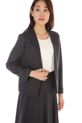 ＜ナチュラル ビューティー/NATURAL BEAUTY＞ シルキースムースノーカラージャケット(0187250007) グレー 【三越・伊勢丹/公式】