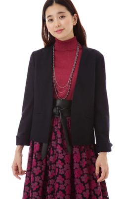 ＜ナチュラル ビューティー/NATURAL BEAUTY＞ シルキースムースノーカラージャケット(0187250007) ネービー 【三越・伊勢丹/公式】