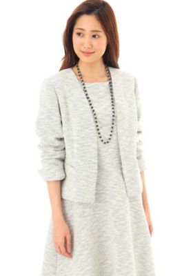 ＜ナチュラル ビューティー/NATURAL BEAUTY＞ ツイッディーノーカラージャケット(0187250909) ホワイト 【三越・伊勢丹/公式】