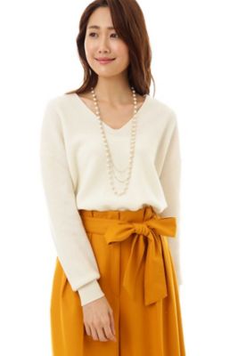 ＜ナチュラル ビューティー/NATURAL BEAUTY＞ CHARMカシミヤウールニット(0187270002) ホワイト 【三越・伊勢丹/公式】
