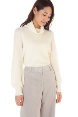 ＜ナチュラル ビューティー/NATURAL BEAUTY＞ パフスリーブ畦ニット(0187270004) ホワイト 【三越・伊勢丹/公式】