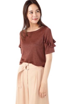 ＜ナチュラル ビューティー/NATURAL BEAUTY＞ スリットスリーブニット(0187270603) ブラウン 【三越・伊勢丹/公式】