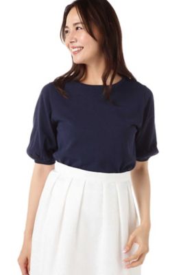 ＜ナチュラル ビューティー/NATURAL BEAUTY＞ 半袖パフスリーブニット (0187270604) ネービー 【三越・伊勢丹/公式】