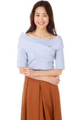 ＜ナチュラル ビューティー/NATURAL BEAUTY＞ クロスリブニット(0187270803) ブルー 【三越・伊勢丹/公式】