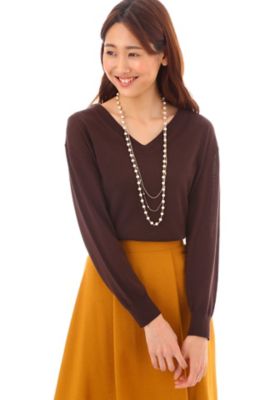 ＜ナチュラル ビューティー/NATURAL BEAUTY＞ クローチェVネックニット(0187270901) ブラウン 【三越・伊勢丹/公式】