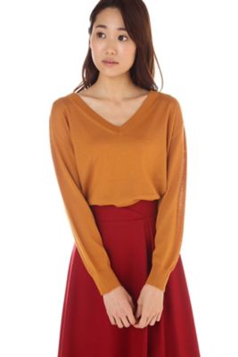 ＜ナチュラル ビューティー/NATURAL BEAUTY＞ クローチェVネックニット(0187270901) イエロー 【三越・伊勢丹/公式】
