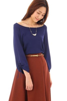 ＜ナチュラル ビューティー/NATURAL BEAUTY＞ シャーリングパフニット(0187270903) ネービー 【三越・伊勢丹/公式】