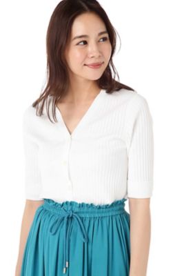 ＜ナチュラル ビューティー/NATURAL BEAUTY＞ ワイドリブカーディガン(0187275600) ホワイト 【三越・伊勢丹/公式】