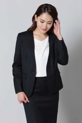 ＜BOSCH＞ S/Wギャバストレッチノーカラージャケット(0217250901) ブラック 【三越・伊勢丹/公式】