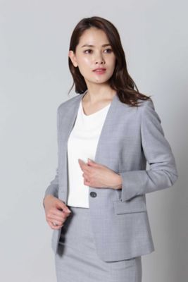＜BOSCH＞ S/Wギャバストレッチノーカラージャケット(0217250901) グレー 【三越・伊勢丹/公式】