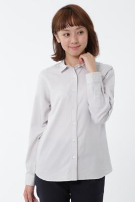 【SALE（三越）】＜HUMAN WOMAN＞ ツイルストライプシャツブラウス(0777110102) グレー 【三越・伊勢丹/公式】