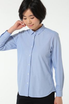 【SALE（三越）】＜HUMAN WOMAN＞ 100/2ブロードシャツブラウス(0777110106) ブルー 【三越・伊勢丹/公式】