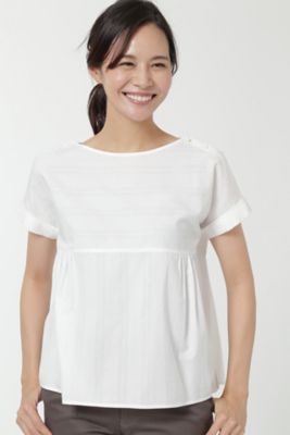 【SALE（三越）】＜HUMAN WOMAN＞ ランダムストライプブラウス(0777110303) ホワイト 【三越・伊勢丹/公式】