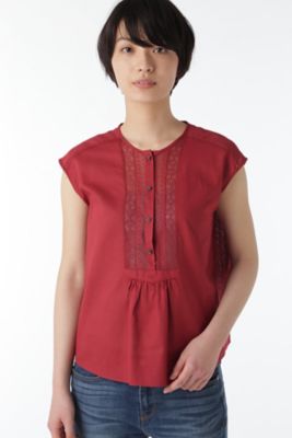 【SALE（三越）】＜HUMAN WOMAN＞ レースブラウス(0777110406) レッド 【三越・伊勢丹/公式】