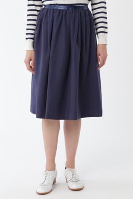 【SALE（三越）】＜HUMAN WOMAN＞ W/麻ツイルスカート(0777120100) ネービー 【三越・伊勢丹/公式】