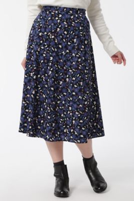 【SALE（三越）】＜HUMAN WOMAN＞ フラワープリントスカート(0777120101) ネービー 【三越・伊勢丹/公式】