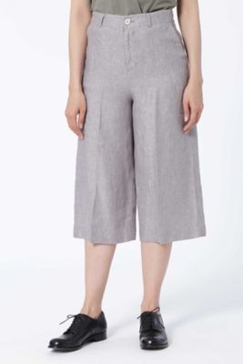 【SALE（三越）】＜HUMAN WOMAN＞ 高密度リネンパンツ(0777130509) グレー 【三越・伊勢丹/公式】