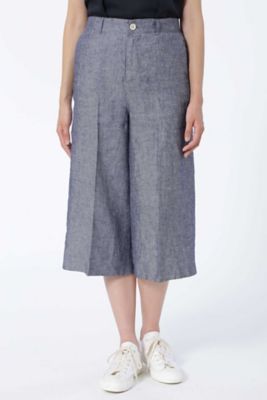 【SALE（三越）】＜HUMAN WOMAN＞ 高密度リネンパンツ(0777130509) ネービー 【三越・伊勢丹/公式】