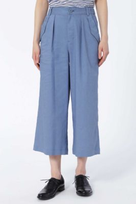 【SALE（三越）】＜HUMAN WOMAN＞ コードレーンワイドパンツ(0777130602) ブルー 【三越・伊勢丹/公式】