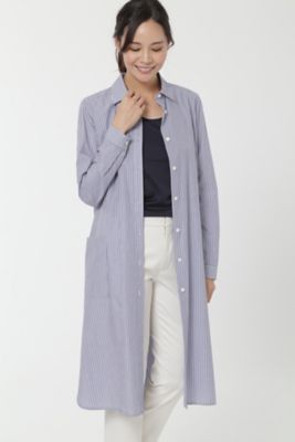 【SALE（三越）】＜HUMAN WOMAN＞ コットンポプリンロングシャツコート(0777151303) ネービー 【三越・伊勢丹/公式】