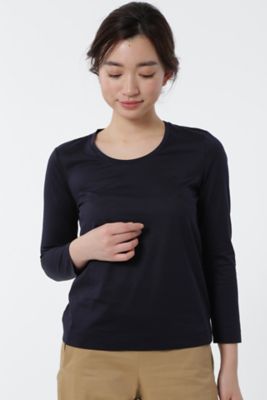 【SALE（三越）】＜HUMAN WOMAN＞ 100/3天竺カットソー(0777160204) ネービー 【三越・伊勢丹/公式】