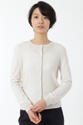 【SALE（三越）】＜HUMAN WOMAN＞ WOOL BASIC 3ニットカーディガン(0777170001) ホワイト 【三越・伊勢丹/公式】